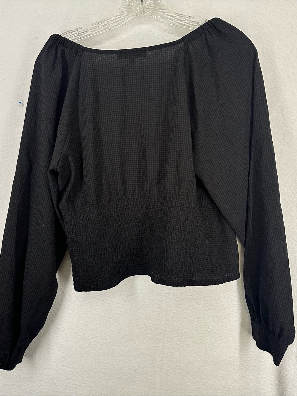 Madewell Puff Sleeve Button Front Peplum Blouse Women’s Medium‎ Black - Picture 4 of 7